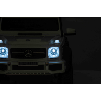 Mercedes G63 AMG Autko na akumulator Biały + Pilot + 6 kół EVA + Wolny Start + MP3 LED